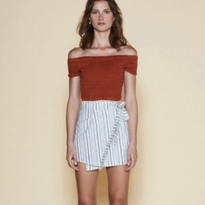 Striped Wrap Mini Skirt